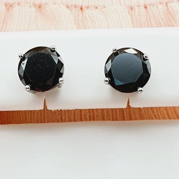8MM S925 Sterling Silver CZ Stud Earrings for Women/Girl, US19251026